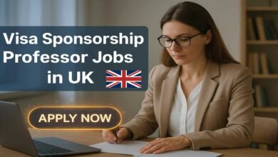 Visa Sponsorship Professor Jobs in UK