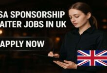 Visa Sponsorship Waiter Jobs in UK